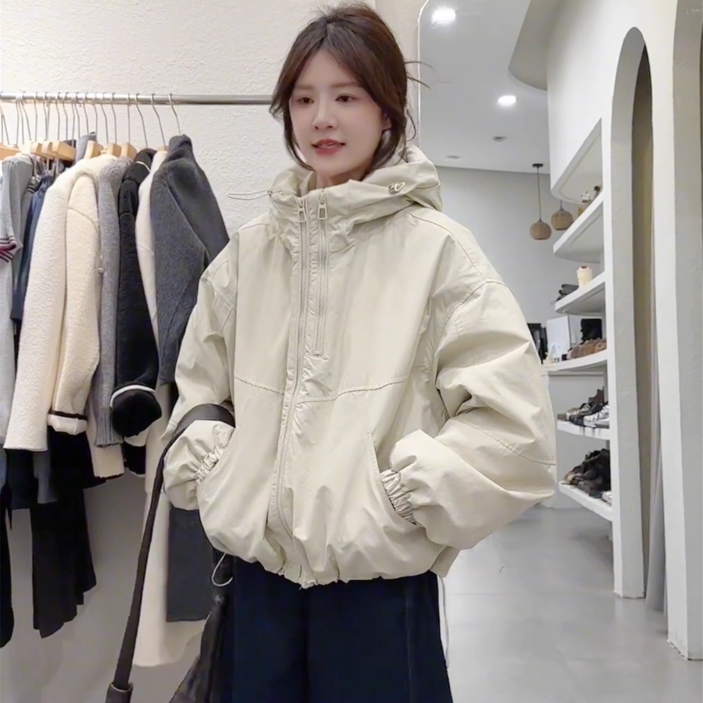 冲锋衣外套女短款加厚秋冬2025