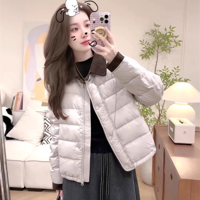 白鸭绒羽绒服女短款冬季2025新款