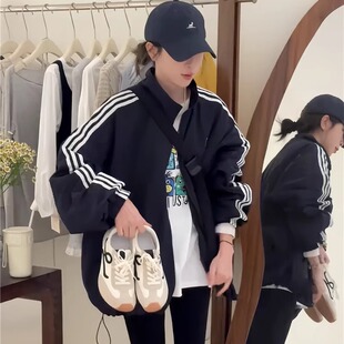 宽松休闲高级感小个子夹克上衣 新款 冲锋衣外套女中长款 2025春季