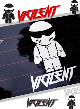 汽车贴纸STIG车手TopGear改装汽车反光贴前后侧挡贴纸拉花卡通贴