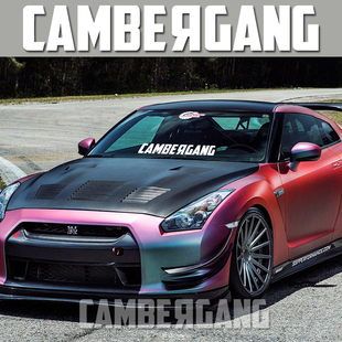 CAMBERGANG 改装贴花前挡风玻璃贴汽车低趴贴纸反光防水车贴