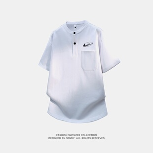 t恤男款 潮流百搭痞帅半袖 2026夏季 青少年时尚 上衣 新款 耐克顿短袖