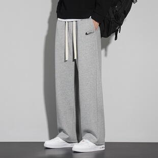 耐克顿休闲裤男款春秋季宽松运动休闲直筒裤纯色潮流百搭舒适长裤