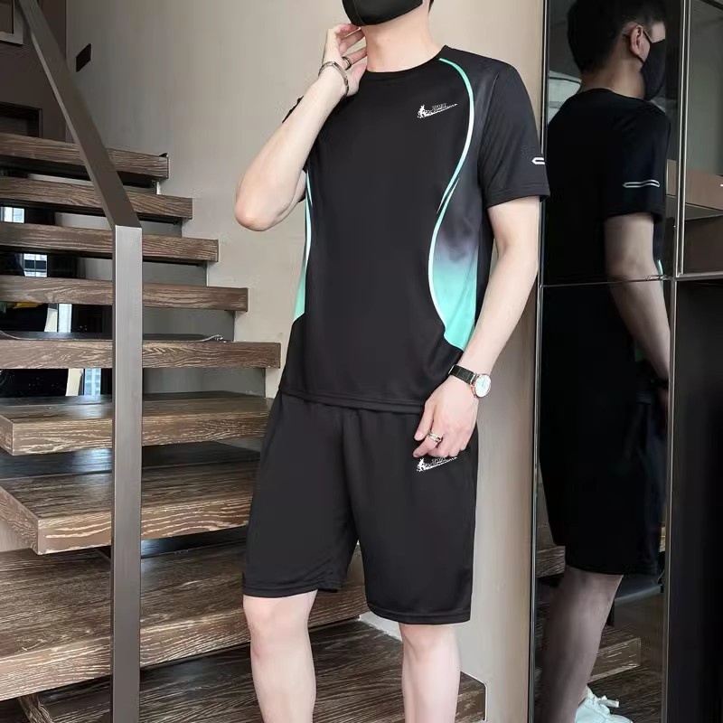 耐克顿男士夏季冰丝休闲运动套装