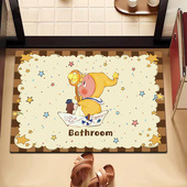 可爱卡通星星人浴室地垫速干防滑脚垫厕所卫生间软硅藻泥吸水地毯