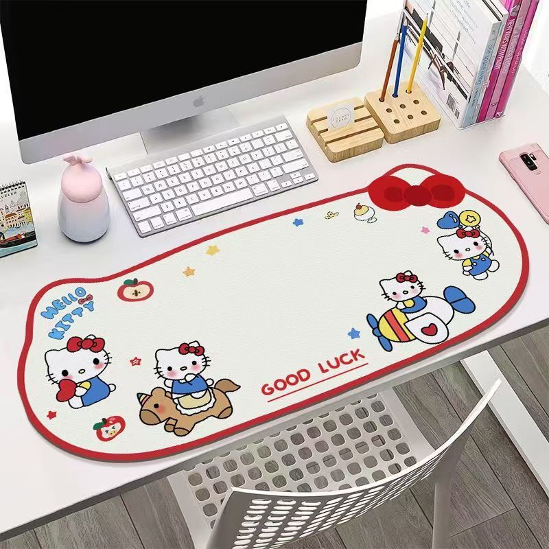 可爱HelloKitty鼠标垫超大垫子硅藻电脑键盘学习书桌垫子餐桌防脏
