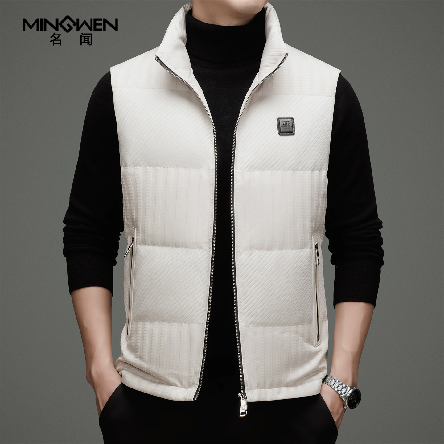 韩版潮流立领羽绒马甲