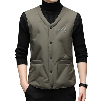 v领羽绒马甲男秋冬轻薄款内穿保暖背心潮流宽松无袖坎肩马夹外套