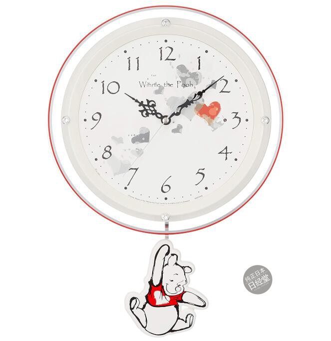 日本代购丽声rhythm钟表卡通挂钟可爱小熊钟摆