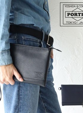 日本代购 PORTER 吉田 DELIGHT 牛皮通勤手拿拎包 145-03290