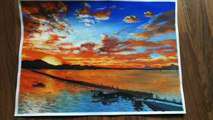 水粉画色彩代画色彩静物风景素描水粉画静物成品色彩风景静物代画