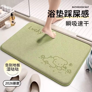 2026新款卫生间吸水地垫浴室脚垫进门口防滑门垫加厚耐脏免洗垫子