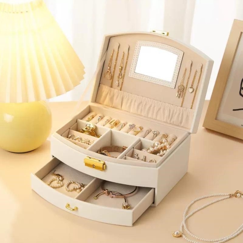 珠宝首饰盒高档精致项链耳钉耳饰戒指手表手镯戒指手饰品收纳盒子