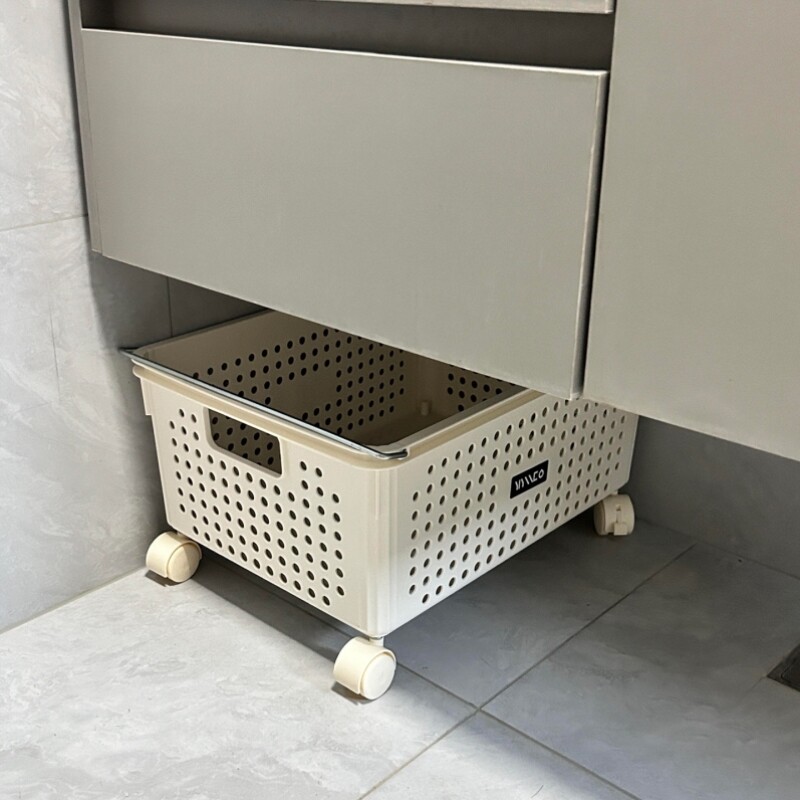【新家的100个快递】柜下浴室脏衣篓带轮脏衣篮小推车衣服收纳筐