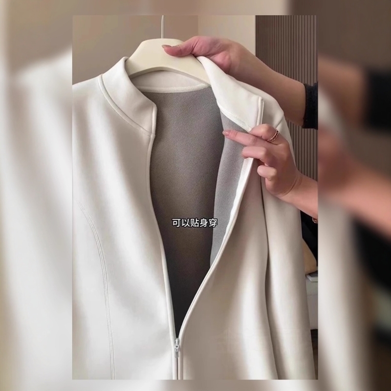 加厚立领山东即墨卫衣短外套女春秋冬季2025新款德绒加绒开衫上衣