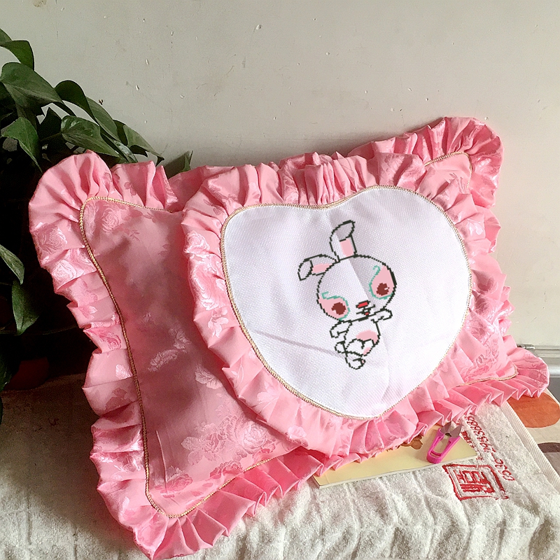 印图十字绣车用抱枕套件卡通动物