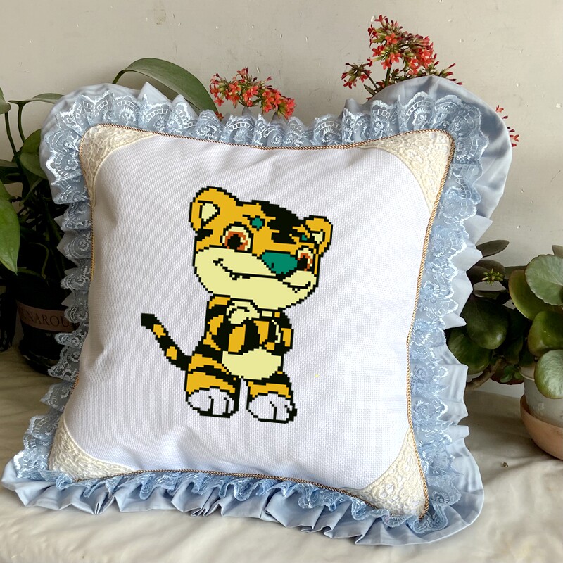 经典十字绣印花套件十二生肖全米老鼠自己手工绣卡通动物车用抱枕