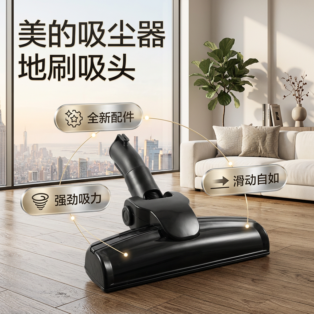 适用美的吸尘器C7地刷组件刷头毛刷滚刷吸尘器配件