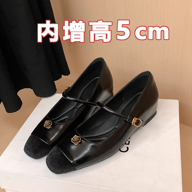 羊皮版！小香风玛丽珍鞋女一字带内增高单鞋凯旋门金扣复古小皮鞋,女鞋,浅口单鞋,淘宝优惠券,粉丝福利购,淘宝优惠卷