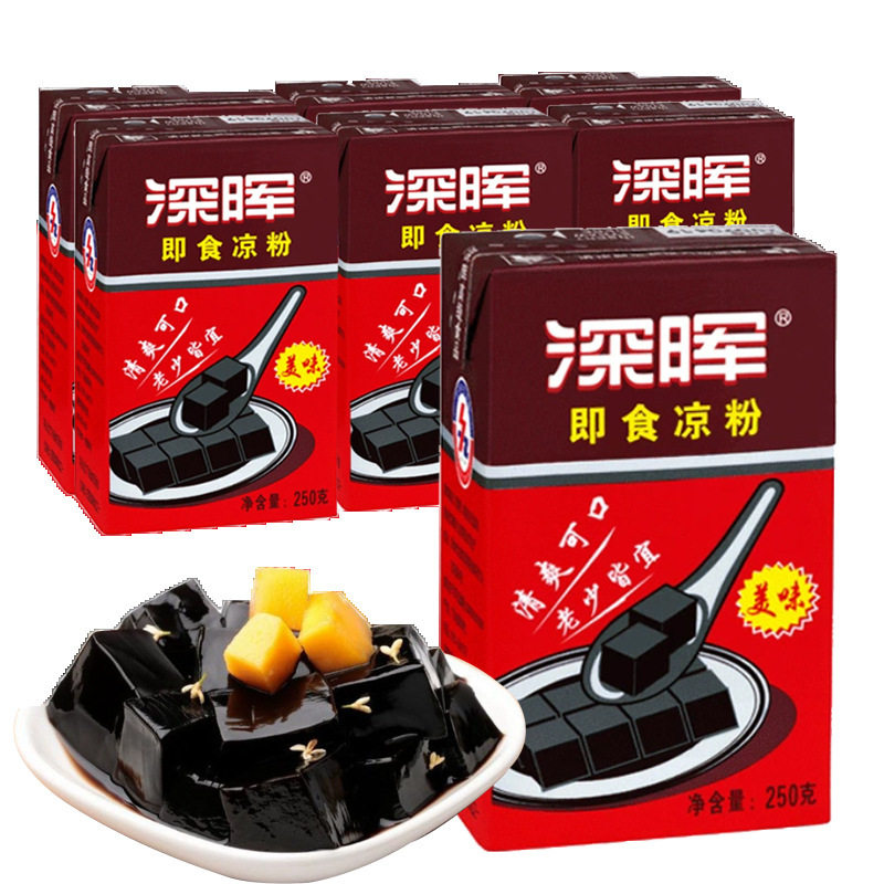深晖即食黑凉粉250g*6盒夏季清凉消暑解渴夏日非龟苓膏非果冻图片