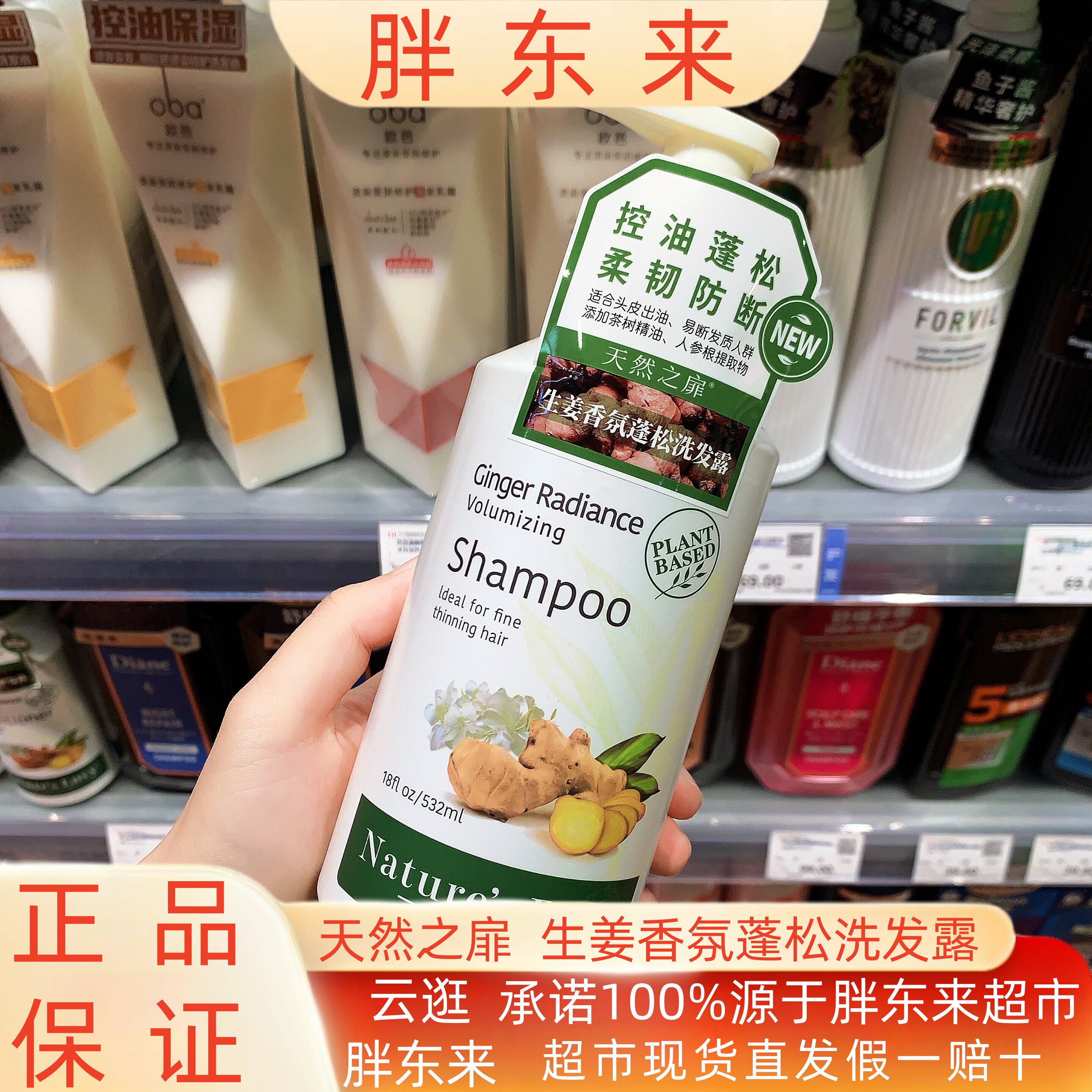 天然之扉生姜无硅油控油洗发水