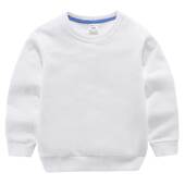 儿童运动会卫衣春秋纯色男童女童幼儿园白色套头韩版 纯棉短袖