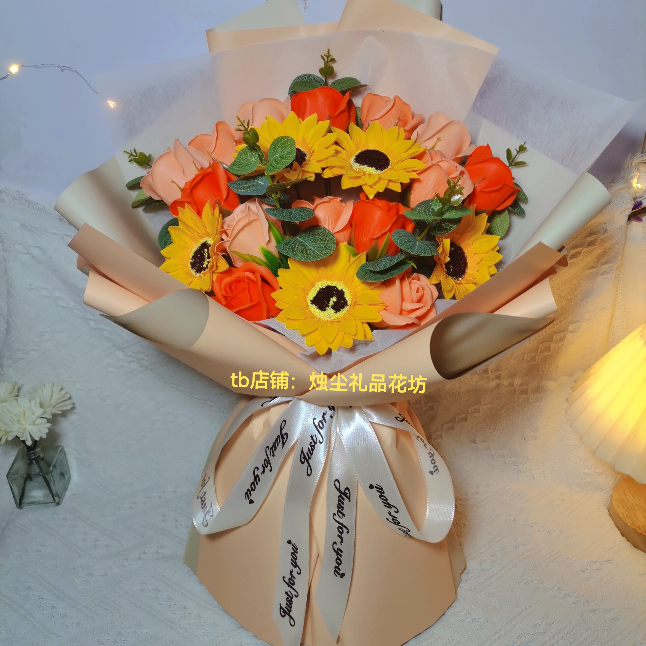 向日葵仿真花束成品永生日节日成人礼拍照交提车颁奖毕业手捧花束