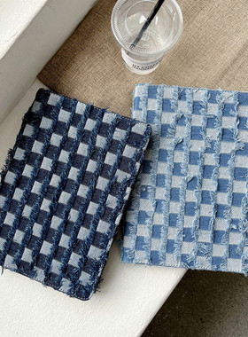 小众复古ipad10保护壳牛仔格纹布艺5/6翻盖ipaid9保护套迷你mini7新款平板air11笔槽10.5支架pro9.7英寸10.2