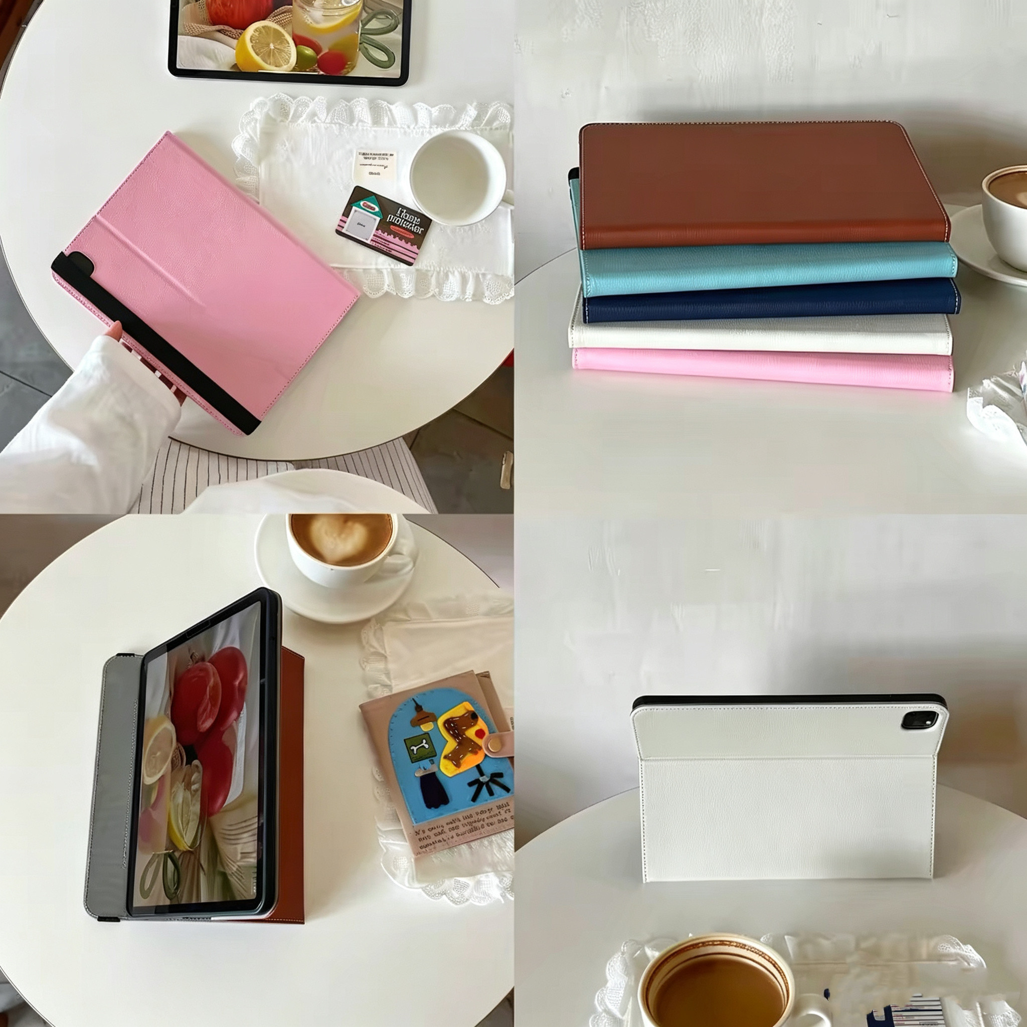 简约纯色iPad硅胶书本式保护套