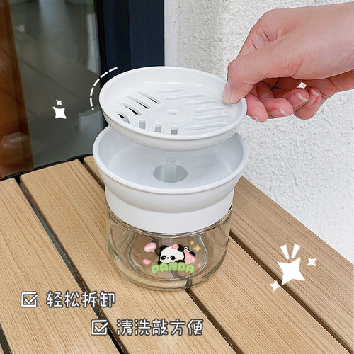 可爱熊猫洗洁精小瓶水槽按压器厨房皂液收纳盒洗涤剂洗洁精按压瓶
