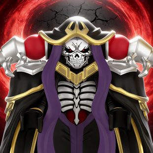 Overlord 男主角 安兹 乌尔 恭 会长飞鼠 斗篷 拼装人仔益智玩具