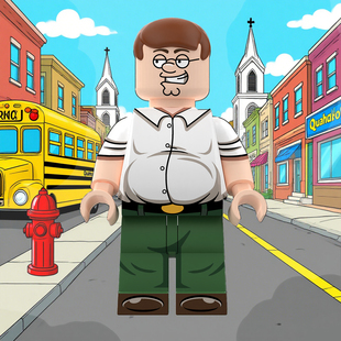 Family Guy主角皮特格里芬Peter Griffin大肚玩具积木人仔模型