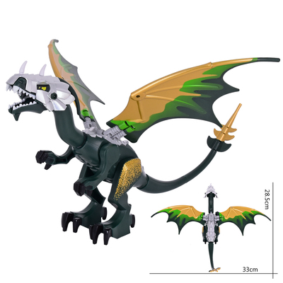 中古世纪飞龙怪兽模型积木人仔