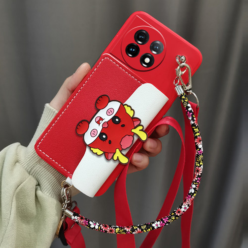 适用一加11手机壳oneplus 11零钱包卡包壳phb110斜跨背带挂脖绳手机套保护壳保护套