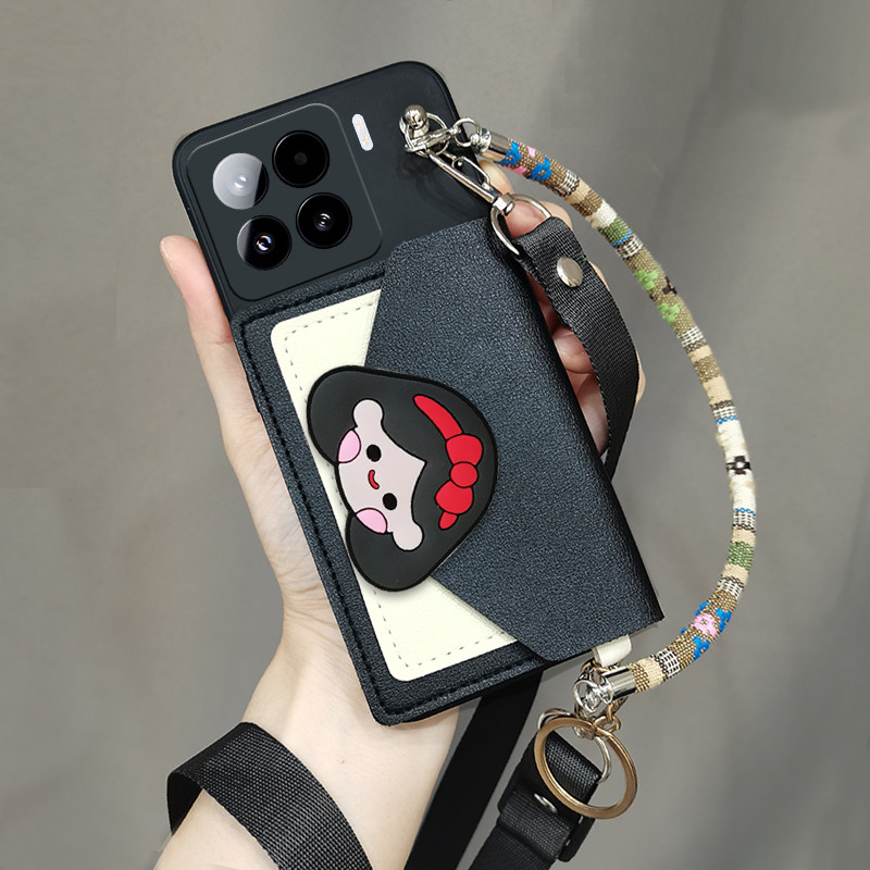 适用小米15pro手机壳小米15pro零钱卡包保护壳斜跨绳2410DPN6CC保护套挂脖挂绳手机套