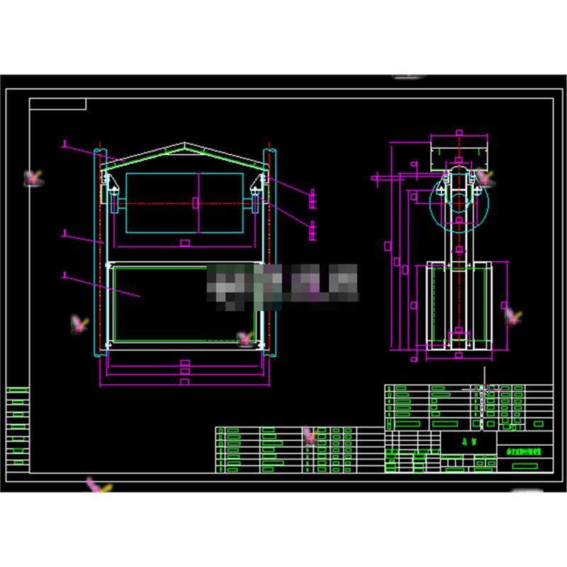 皮带机重锤拉紧装置CAD图纸 总装配图 护板图 生产图 等