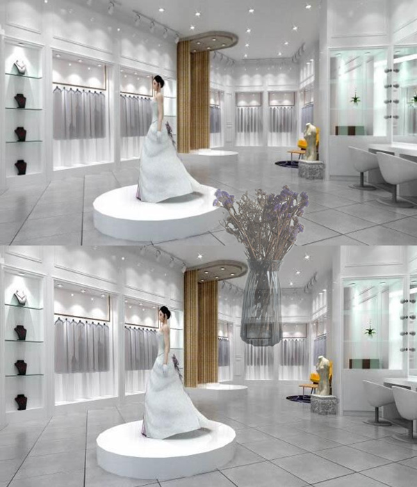 欧式婚纱专卖店会馆婚纱投影工作室新娘礼服模特草图大师SU模型