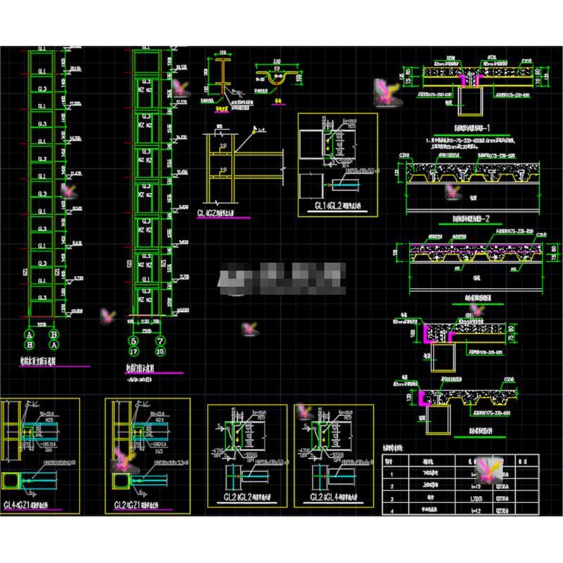 多层住宅楼加装钢结构电梯设计图纸CAD图纸