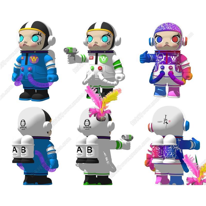 草图大师1983现代手办 泡泡玛特 molly 太空人 宇航员 雕塑SU模型