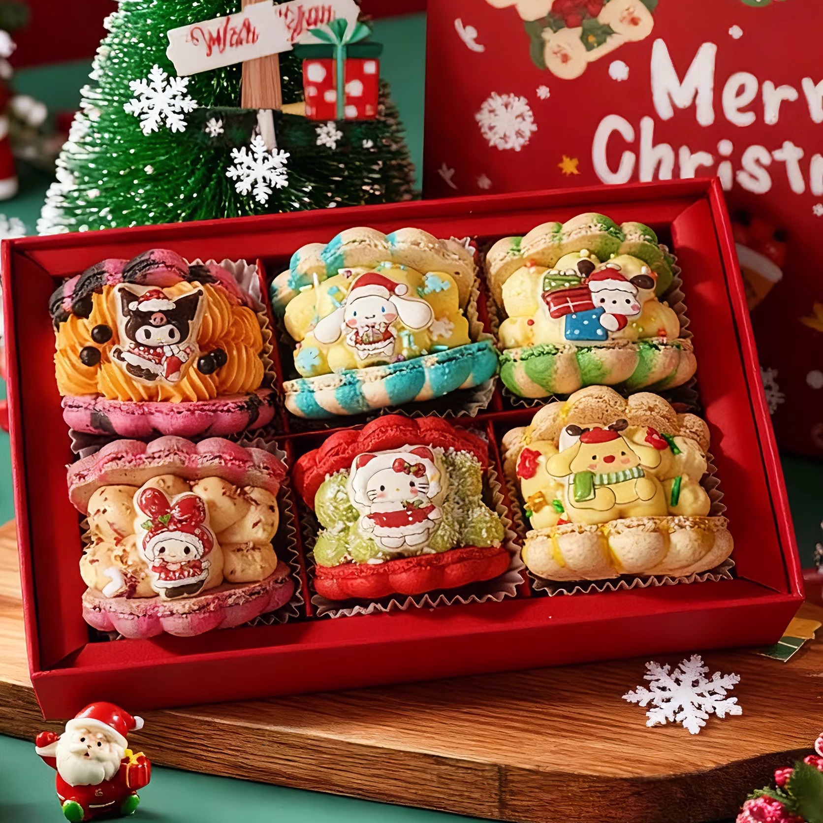 莫琳烘焙圣诞节马卡龙韩式贝壳马卡龙下午茶蛋糕饼干糕点生日礼物