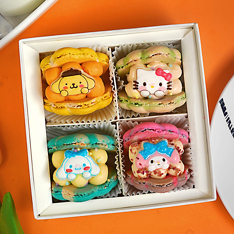 莫琳烘焙韩式胖马卡龙4粒礼盒糕点生日蛋糕甜品女友春节新年礼物