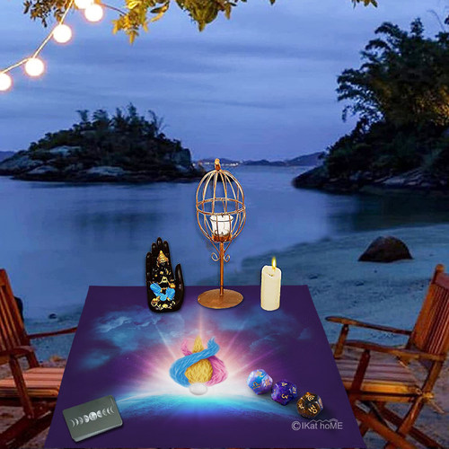 红黄蓝丰盛聚能塔luo牌桌布tarot推牌布水晶灵摆祭坛仪式布背景布