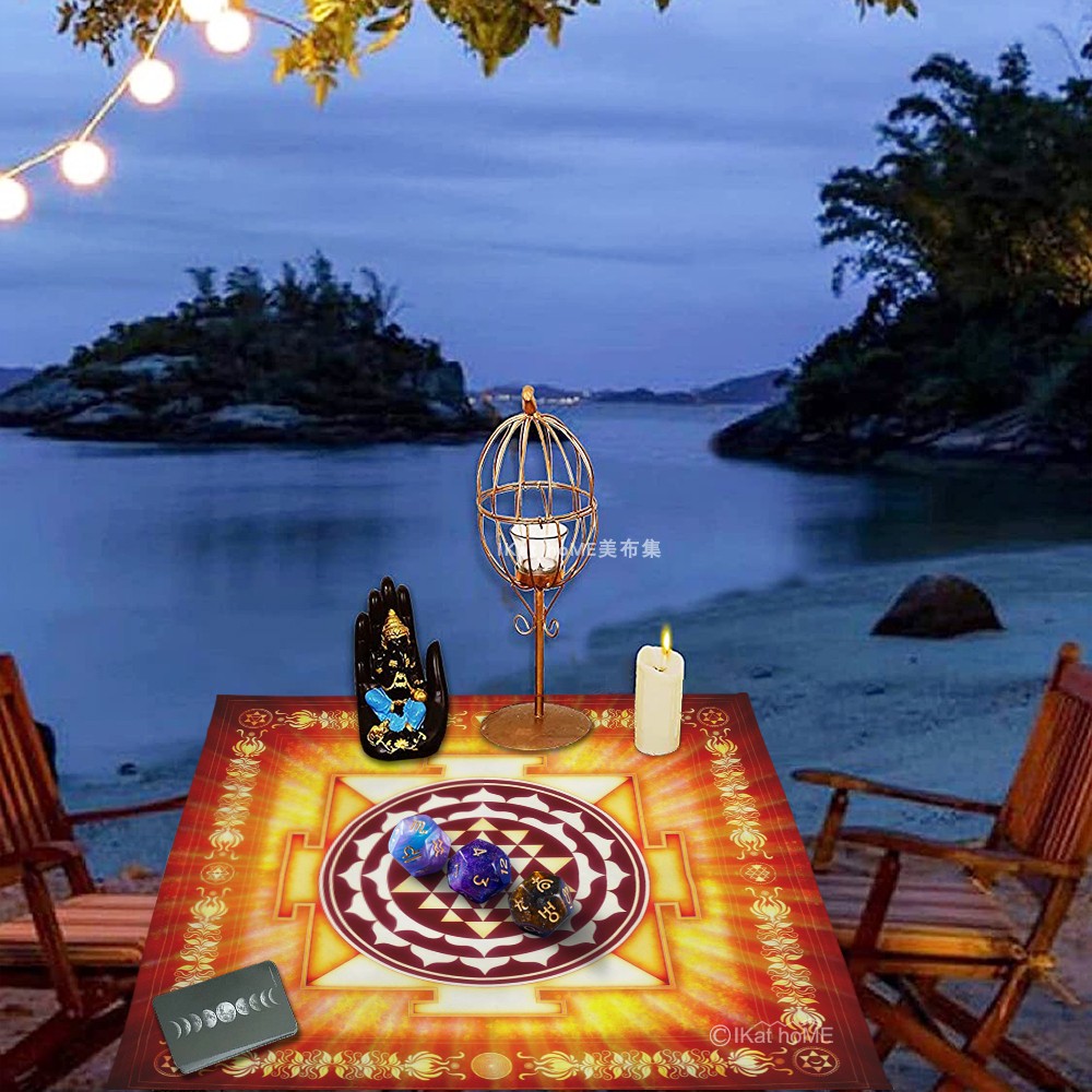 罗牌塔桌布曼陀罗卡牌推牌布韦特塔牌羅星骰祭坛仪式布sri yantra