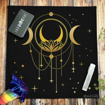 雷诺曼利诺曼塔罗布绒布桌布韦特卡牌推牌布星月星环桌游背景布