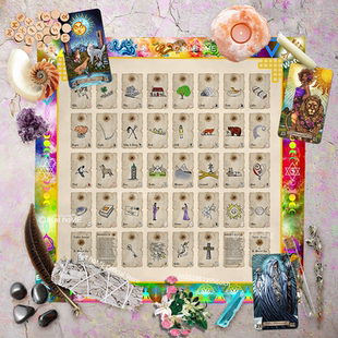 36宫太阳花雷诺曼桌布利诺曼塔罗牌推牌布神谕卡牌布Lenormand