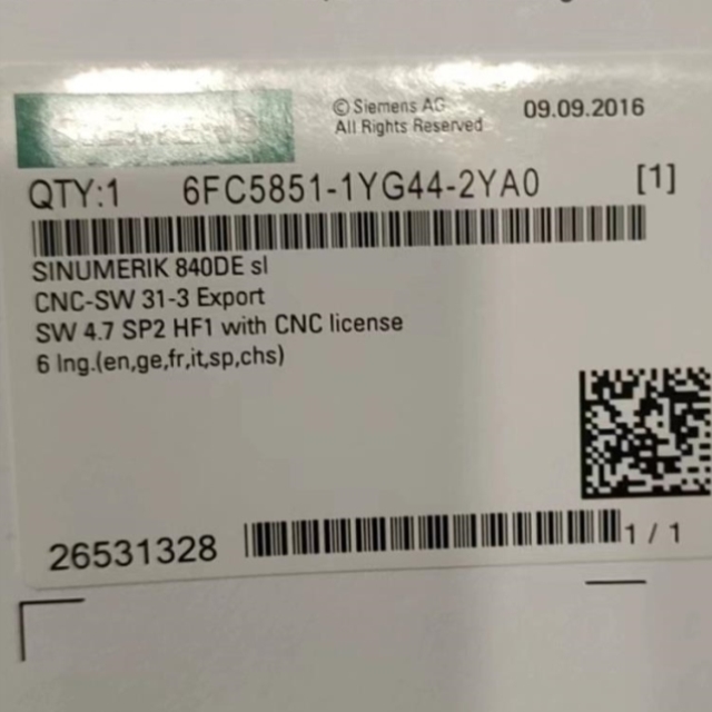 【议价】840DE SL授权卡6FC5851-1YG44-4YA0-6YA0-2YA0-Z