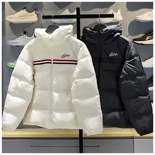 李宁女士羽绒服2025冬季新款简洁休闲鸭绒加厚短羽绒服AYMV234