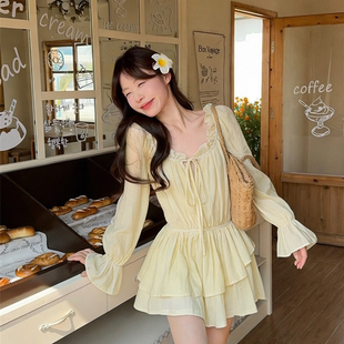 玖月法式气质温柔不规则衬衫连衣裙女装夏季独特漂亮衬衫裙