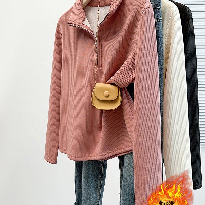 玖月2026春装新款胖mm加绒加厚保暖正肩长袖打底高领卫衣上衣,女装/女士精品,大码内搭,淘宝优惠券,粉丝福利购,淘宝优惠卷