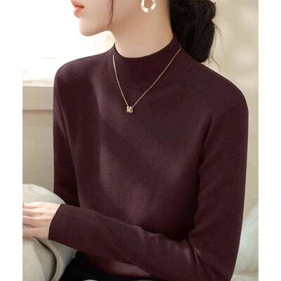 色高领打底衫女秋季半2025新款超火搭小香风内ZA35141高级感灰针